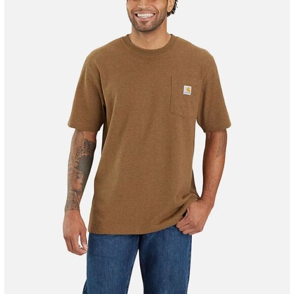 Carhartt Loose Fit Heavyweight
Pocket Logo T-Shirt Short Sleeve Brown Men’s L - Picture 1 of 7